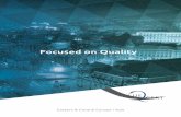 Focused on Quality · • Elaborarea Manual de Calitate. • Definirea și elaborarea de proceduri pentru controlul proceselor de afaceri. • Definirea sistemului de înregistrare