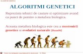 ALGORITMI GENETICI - bel.utcluj.ro · adecvati indivizi si combinarea acestora pentru a da nastere la noi indivizi utilizand operatori imprumutati din genetica Are loc evolutia populatiei