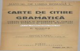 CARTE DE CITIRE GRAMATICĂ - dspace.bcucluj.rodspace.bcucluj.ro/bitstream/123456789/78948/1/BCUCLUJ_FG_206005_1921.pdf · manual de limba romÂnĂ i. carte de citire gramaticĂ. pentru