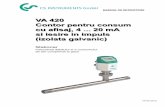 VA 420VA 420 Contor pentru consumContor pentru consum cu ... · 4 V4-02-2010 DESCRIERE INSTRUMENT VA 420 este un senzor compact pentru masurarea consumului in conducte de aer comprimat