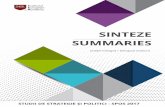 SINTEZE SUMMARIES - ier.gov.roier.gov.ro/wp-content/uploads/2018/09/SPOS_2017_Sinteze.pdf · ale UE şi ale instrumentelor de lucru agreate la nivel comunitar. Ca rezultat general,