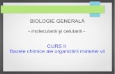 BIOLOGIE GENERALĂ - moleculară şi celulară - CURS II ...marius.mihasan/teaching/pdfs/general_biology_courses/curs_2... · Bazele chimice ale organizării materiei vii Bazele chimice