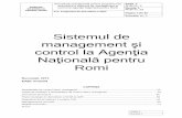 management şi control la Agenţia Naţională pentru ANR/Sistemul de management şi... · Lista cuprinzând persoanele la care se difuzează ediția sau, după, caz, revizia din