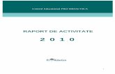 RAPORT DE ACTIVITATE - prodidactica.mdprodidactica.md/wp-content/uploads/2016/03/Raport_2010.pdf · Servicii de consultanţă pentru elaborarea ghidului pentru educatori „1001 idei