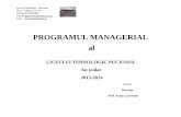 PROGRAMUL MANAGERIAL al - ltpucioasa.roltpucioasa.ro/pdf/PROGRAMUL-MANAGERIAL-2013-2014.pdf · 2. Decizia 3. Formarea 4. Gestioanrea resurselor umane, materiale şi financiare 5.