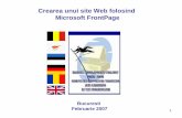 Crearea unui site Web folosind Microsoft FrontPage · 2 Crearea unui Site Web folosind Front Page Februarie 2007 Grupul Scolar de Chimie “Costin Nenitescu”, Bucuresti Prof. Felicia
