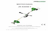 MOTOCOASA JR-4300B-1 - sculegero.ro1).pdfATENTIE • Inainte de utilizarea motocoasei, va rugam sa cititi acest manual cu atentie pentru a intelege modul corespunzator de utilizare