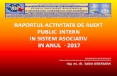 RAPORTUL ACTIVITATII DE AUDIT PUBLIC INTERN - 2017acormm.ro/wp-content/uploads/2018/03/4-RAPORTUL-ACTIVITATII-DE-AUDIT... · RECOMANDARILOR -MISIUNE ANUALA FOLLOW-UP Auditarea activitatii