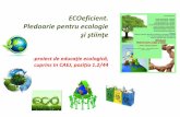 ECOeficient. Pledoarie pentru ecologie · unui brad-pet in faţa CJ B-N; ECOeficient Activitatea a doua a propus ca şcolile participante sa deruleze o campanie de reciclare a hârtiei