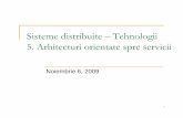 Sisteme distribuite – Tehnologii 5. Arhitecturi orientate ...staff.fmi.uvt.ro/~dana.petcu/distrib/TDS5-RO.pdf · SOA este o arhitectura software care porneste de la o definitie