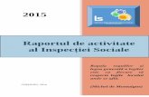 Raportul de activitate al Inspecției Sociale - msmps.gov.md · Planului de Dezvoltare Strategică a Inspecției Sociale pentru anii 2015-2017, axat pe sporirea impactului privind