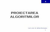 PROIECTAREA ALGORITMILOR - runceanu.ro · Proiectarea Algoritmilor - curs 20 4.3. Lista simplu înlănţuită • Fiecare element conţine în afară de elementul propriu-zis şi