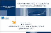 UNIVERSITATEA ACADEMIEI - asm.md · centrul de geneticĂ funcȚionalĂ universitatea academiei de ŞtiinŢe a moldovei r a p o r t privind activitatea ŞtiinŢificĂ pentru anul 2017