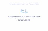 RAPORT DE ACTIVITATE 2012-2013 - ucv.ro · raport de activitate 2012-2013. cuprins introducere 3 prorectorat programe de studii Şi inserŢie profesionalĂ a absolvenŢilor 5 managementul