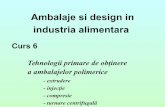 Ambalaje si design in industria alimentara - tsocm.pub.rotsocm.pub.ro/educatie/cepa/Ambalaje - CEPA - Curs 6.pdf · Ambalaje si design in industria alimentara. Extruderea Principiul