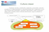 ME 6 cultura clasei · Cultura clasei Totalitatea valorilor, simbolurilor, ritualurilor, ceremoniilor, miturilor, atitudinilor si comportamentelor ce sunt predominante într-o organizatie,