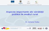 Aspecte importante ale sănătăţii publice în mediul rural · resurselor umane, promovarea sănătăţii la locul de muncă, reglementări în domeniul sănătaţii şi securităţii