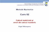 Curs 02rovislab.com/courses/mn/Curs_02_Calcul matricial si erori... · 2018-11-19 · Algoritmul constă în determinarea unui șir de aproximări , , ,….a inversului numărului