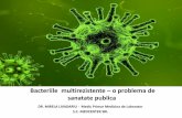 Bacteriile multirezistente o problema de sanatate …...15-40% dintre pacientii internati colonizati cu MRSA vor dezvolta ulterior infectie Transmiterea directa interumana a MRSA este