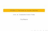 CURS 5: Vectori si valori proprii - UTClujusers.utcluj.ro/~todeacos/curs5-vectori-valori-pr.pdf · cl adiri sau poduri (valorile pr.);-pentru determinarea formelor acestor vibrat˘ii