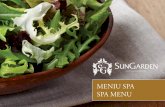 MENIU SPA SPA MENU - SunGarden Golf & Spa Resort · Preparate ușoare și băuturi gustoase vă așteaptă alături de cocktail-uri energizante, ceaiuri de purificare și gustări