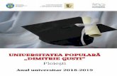 CASA DE CULTURĂ „ION LUCA CARAGIALE” A MUNICIPIULUI … · Universitatea Populară „Dimitrie Gusti”, anul universitar 2018-2019 3 UNIVERSITATEA POPULARĂ „DIMITRIE GUSTI”