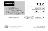 T17 Bateria CE Manual De Utilizare (RO) · T17 *9020191* Maşină de curăţat cu post de conducere Română RO Manual de utilizare 9020191 Rev. 00 (5‐2014) (Bateria) Pentru ultima