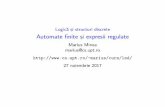 i structuri discrete Automate ﬁnite s i expresii regulatestaff.cs.upt.ro/~marius/curs/lsd/curs10.pdf · Exemplu de automat determinist (2) automat care accept˘a cuvinte cu oric