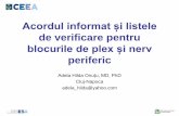 Acordul informat și listele · Acordul informat și listele de verificare pentru blocurile de plex și nerv periferic Adela Hilda Onuțu, MD, PhD Cluj-Napoca adela_hilda@yahoo.com