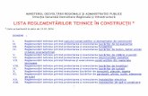 LISTA REGLEMENTĂRILOR TEHNICE ÎN …...3 NOTĂ nr.1: Fiecare domeniu cuprinde: A-Lista reglementărilor tehnice în construcţii publicate în Monitorul Oficial al României şi/sau