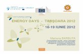 ENERGY DAYS - TIMI OARA 2012 18-19 IUNIE 2012 · performant de comunicare care s asigure continuu contacte directe, între departamentele municipale, de la populaie ctre factorii