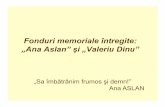 Fonduri memoriale întregite: „AAl”Ana Aslan” șiVl i Di ”i ... · Pi diPiese din fondul memorialfondul memorial Ana Aslan (1 i i 1897 B1 ianuarie 1897, Brăila - 20 mai 1988,