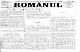 ROMANUL - BCU Clujdocumente.bcucluj.ro/web/bibdigit/periodice/romanul/1914/...Pa«- 2 „R OMANUL" • Duminecă, 6 Septemvrie 1914, cate, un om de inimă şi o minte luminată, care