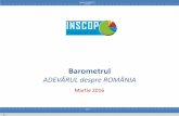 Your Presentation Name - INSCOP...Metodologie Sondajul ”BarometrulINSCOP –Adevărul despre România” a fost realizat de INSCOP Research la comanda Adevărul Sondajul a fost realizat