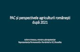 PAC și perspectivele agriculturii românești după 2021 · 2019-07-30 · Agricultura și mediul rural în RO –impactul aderării la UE •Aderarea la UE a însemnat: •Creșterea
