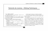 Tehnicile de montaj – Editing Techniques media/Tehnici de montaj.pdf · Uneori aceastå såriturå în povestire (montaj) este folositå ca început sau final de nouå acÆiune,