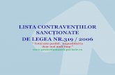 LISTA CONTRAVENŢIILOR SANCŢIONATE DE LEGEA NR.319 / 2006 · 2017-08-31 · tea în muncă,inclusiv pentru acele grupuri sensibile la riscuri specifice. ... prevenire şiprotecţieatât