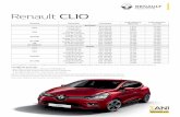 Renault CLIOrenault.lazarservice.ro/uploads/Fisa produs Clio_66.pdfRenault CLIO Versiune Motorizări Cod sistem Preț tarif Euro fără TVA Preț tarif Euro cu TVA BENZINĂ LIFE 1,2