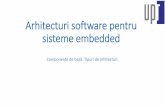 Arhitecturi software pentru sisteme embeddedpal-stefan.murvay/teaching/dse/Arhitecturi_SW_embedded.pdf · sisteme embedded omponente de bază. Tipuri de arhitecturi. ... Exemple de
