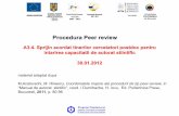Procedura Peer review - ERASMUS Pulse · intarirea capacitatii de autorat stiintific 30.01.2012 Procedura Peer review material adaptat dupa M.Acalovschi, M. Hinescu, Coordonatele