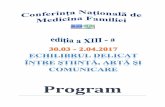Program · O nouă soluție în reabilitarea neurologică a pacienților post AVC - Caz clinic ... Sesiunea Grupului de lucru Diabet, nutriție și boli metabolice al SNMF Coordonator:
