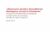 „Împreunǎ pentru dezvoltarea dialogului social în … sondaj Meridian...„Împreunǎpentru dezvoltarea dialogului social în România” Proiect POSDRU/93/3.3/S/6420 Componenta