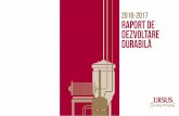 2016-2017 Raport de dezvoltare durabilă - Ursus Breweries* Acest raport se referă la activitatea desfășurată de Ursus Breweries în perioada 1 aprilie 2016 – 31 decembrie 2017.