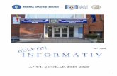 ANUL ȘCOLAR 2019-2020ccdvl.ro/images/docs/AN_SCOLAR_2019_2020/BULETIN... · 2020-01-28 · 5 | octombrie - Ziua internaţională a educaţiei şi ziua de 5 iunie - Ziua învăţătorului.