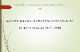 COLEGIUL NAŢIONAL „GARABET IBRĂILEANU” IAŞIcngi.is.edu.ro/ftp/2018-2019/raport_activitate_CNGI_2017-2018.pdf · Mediile la admiterea în clasa a IX-a pentru anul școlar 2018-2019: