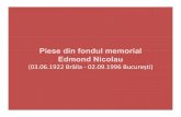 4 Piese din fondul Edmond Nicolau - Muzeul Brailei · 2018-04-26 · OPERA Este autor, coautor sau coordonator a peste 70 de volume (peste 10 numai la Editura Academiei) şi circa