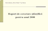 Raport de cercetare ştiinţifică · Universitatea „Petru Maior” Tg. Mureş Raport de cercetare ştiinţifică pentru anul 2008 INDICATORUL 1 Granturi de cercetare câştigate