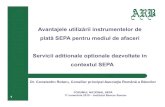 Avantajele utilizării instrumentelor de plată SEPA pentru ...Avantajele utilizării instrumentelor de plată SEPA pentru mediul de afaceri Servicii aditionale optionale dezvoltate