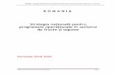 ROMANIA Strategia naţională pentru ţionale în sectorul de ... · de fructe şi legume Perioada 2018-2020. ROMANIA / Strategia naţională pentru programele operaţionale în sectorul
