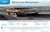 Dacia Duster 2019.06.21CUTIE DE VITEZE Tip cutie de viteza Numar de rapoarte PERFORMANTE Viteza maxima (km/h) 0-100 km/h (s) CONSUMURI SI EMISII NEDC BT* Consum in ciclu urban (l/100km)